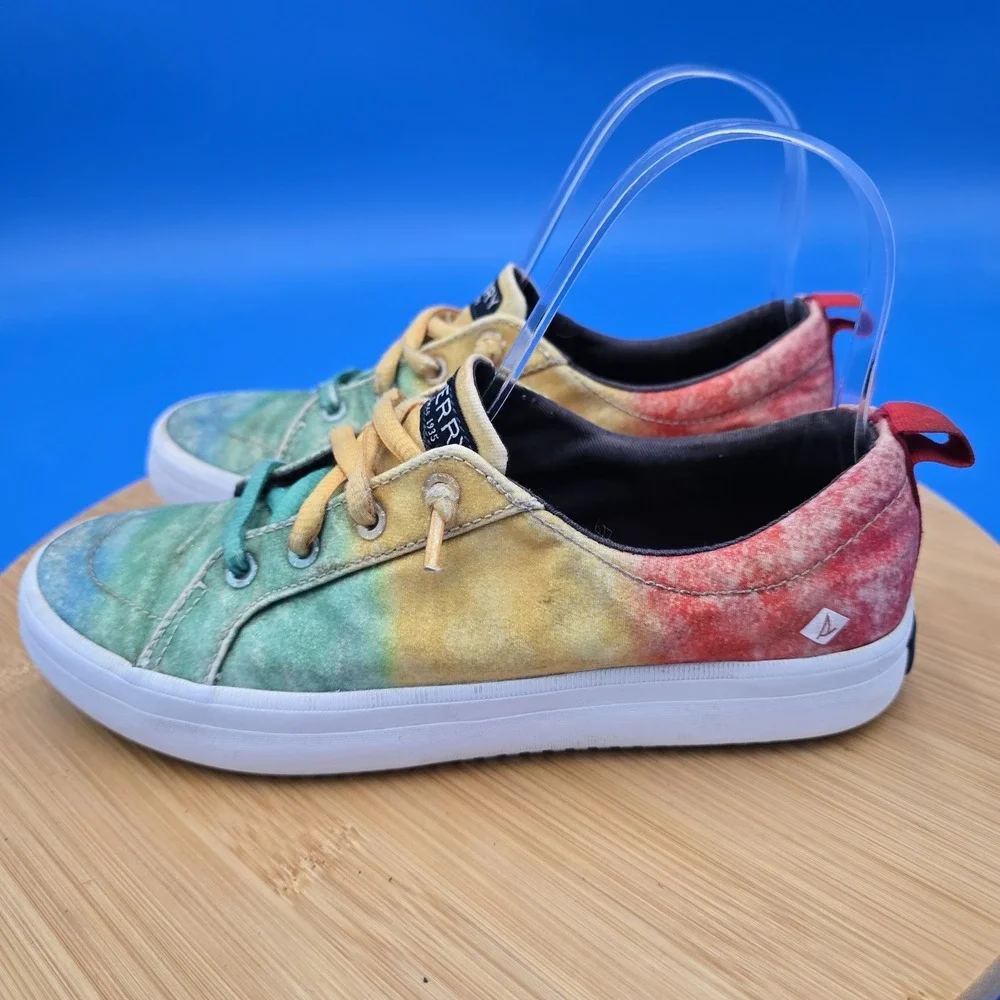 Sperry Kids Crest Vibe‎ Rainbow Glitter Sneaker  US 4 Big Kid UK 3 EU 36